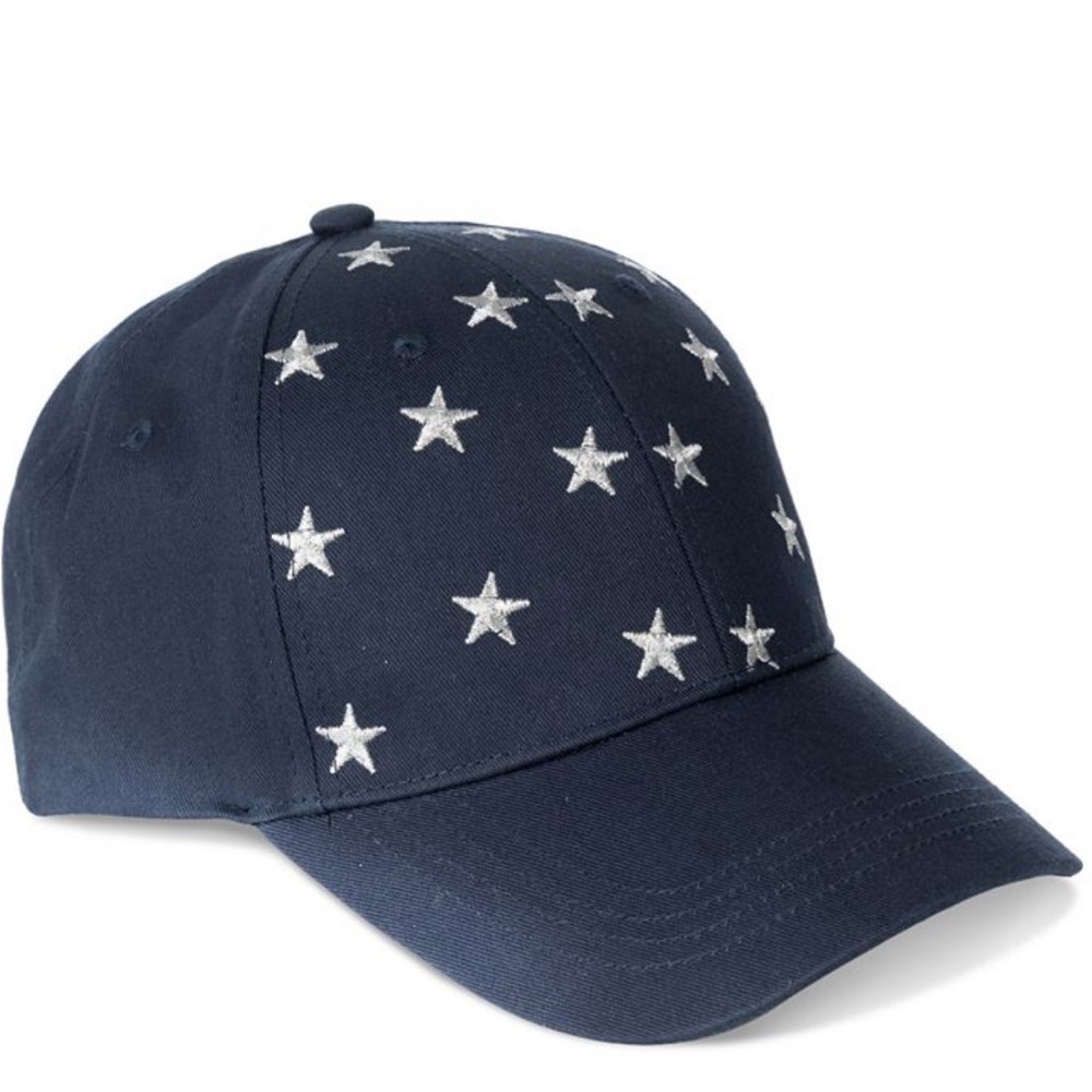 INTERNATIONAL CONCEPTS Women's Cotton Metallic Stars Baseball Cap - Picture 2 of 5